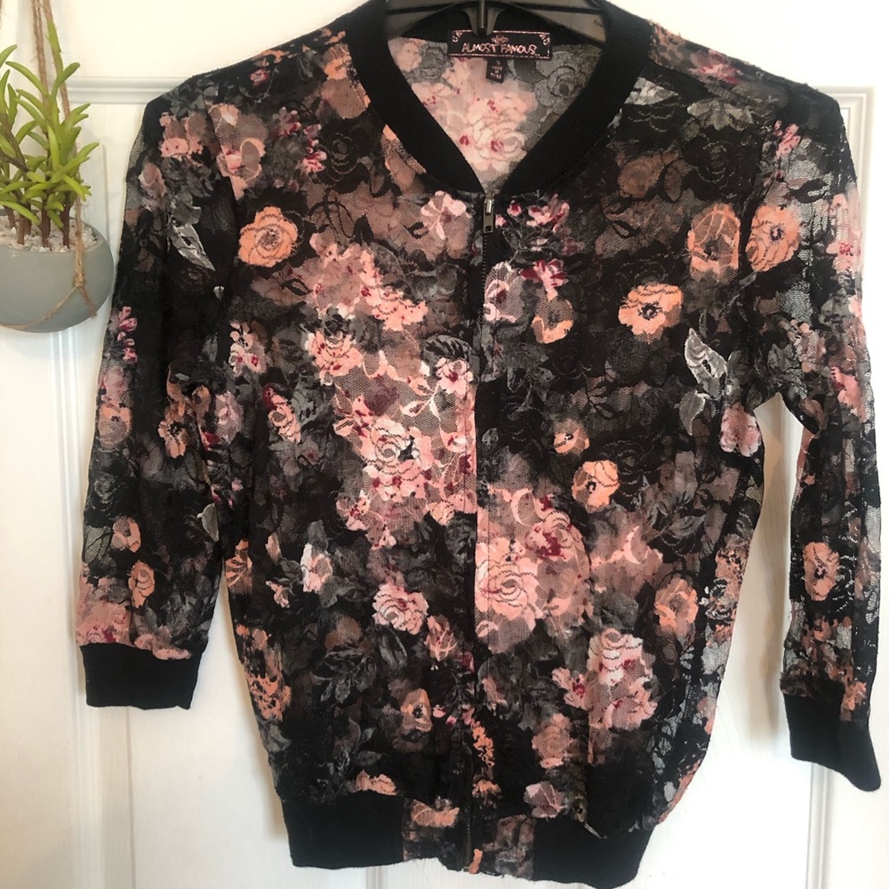 Mesh bomber jacket